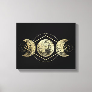 Golden Moons Heilige Geometrie Canvas Afdruk