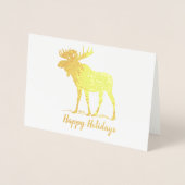 Golden Moose Holiday Wilderness Kerstmis Folie Kaarten (Voorkant)