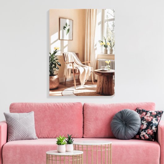 Golden Morning – Rustig zonlicht en gezellig inter Canvas Afdruk (Insitu (Woonkamer))