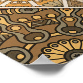 Golden Moroccan: Geometrisch patroon Poster (Hoek)