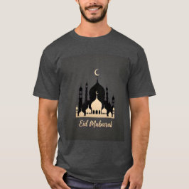 Golden Mosque Eid Mubarak Mannen Tshirt