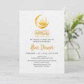 Golden Mosque Moon Ramadan Iftar Dinner Invitation Kaart (Staand voorkant)