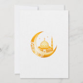 Golden Mosque Moon Ramadan Iftar Dinner Invitation Kaart (Achterkant)