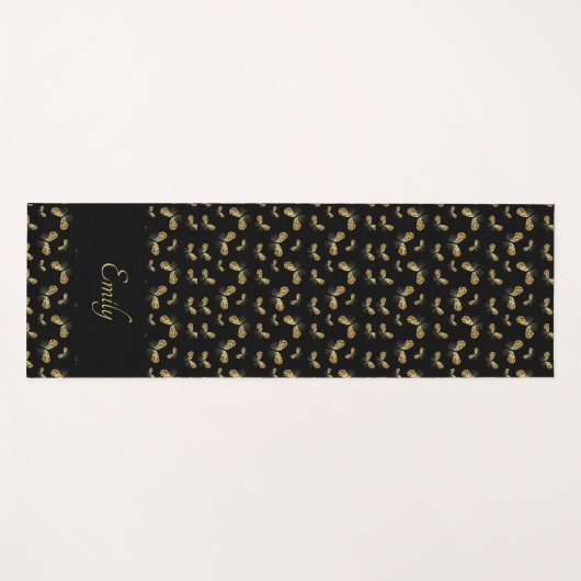 Golden Moth Butterfly Pattern Yoga Mat (Voorkant (horizontaal))