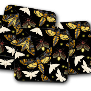 Golden Moth Elegance   Luxe Insect Cork Onderzette Bier Onderzetter