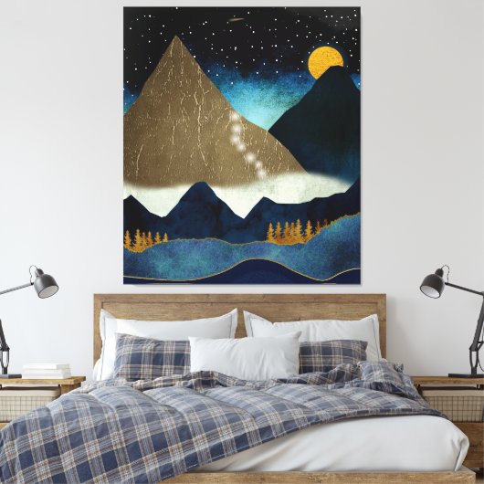 Golden Mountain Canvas Afdruk (Insitu (Slaapkamer))