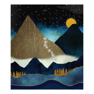 Golden Mountain Foto Afdruk