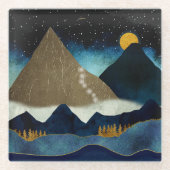 Golden Mountain Glazen Onderzetter (Voorkant)