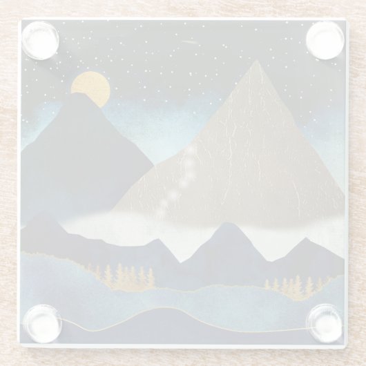 Golden Mountain Glazen Onderzetter (Achterkant)