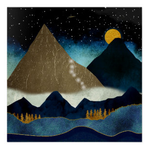 Golden Mountain Perfect Poster