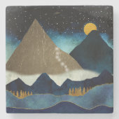 Golden Mountain Stenen Onderzetter (Voorkant)