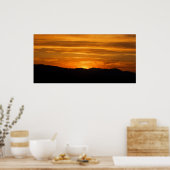 Golden Mountain Sunset Poster (Keuken)