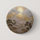 Golden Mountains en mistige tempels Japanse kunst Ronde Button 5,7 Cm (Voorkant)
