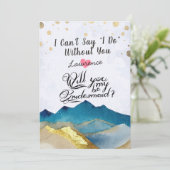 Golden Mountains zullen mijn bruidsmeisje zijn Kaart (Staand voorkant)