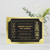 Golden Movie Ticket Kaart (Staand voorkant)