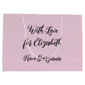  Golden Multicolored Flowers Monogram Tekst Groot Cadeauzakje (Achterkant)