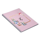 Golden Multicolored Flowers Monogram Tekst Notitieboek (Rechterzijde)