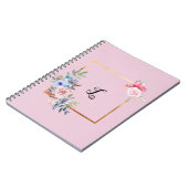 Golden Multicolored Flowers Monogram Tekst Notitieboek (Linkerzijde)