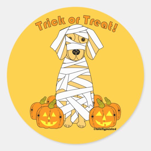 Golden Mummy Ronde Sticker (Voorkant)
