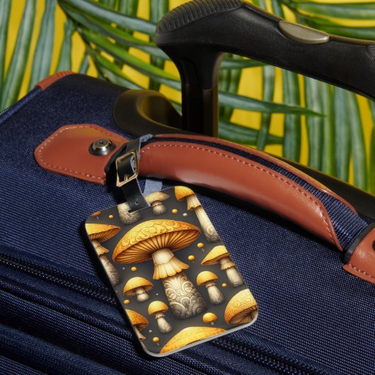 Golden Mushrooms Bagagelabel (Voorkant Insitu 1)