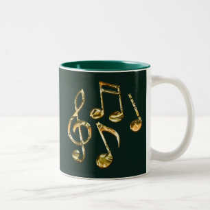 Golden Music Notation Music-Lover Collectie Tweekleurige Koffiemok
