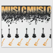 Golden Music Note Classic Wrapping Paper Cadeaupapier (Vlak)