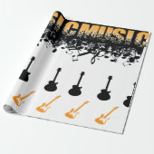 Golden Music Note Classic Wrapping Paper Cadeaupapier (Uitgerold)