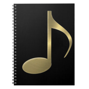 Golden Music Note Spiral Notitieboek
