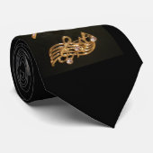 Golden Musical Notes and Pearls Stropdas (Opgerold)
