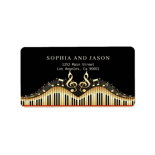 Golden Musical Notes Etiket (Voorkant)