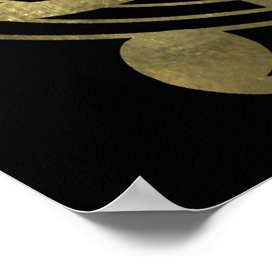 Golden Musical Notes in Oval Shape Poster (Hoek)
