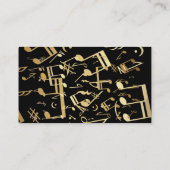 Golden musical notes op Black Visitekaartje (Achterkant)