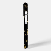 Golden musical notes op zwarte achtergrond Case-Mate iPhone case (Achterkant / Links)