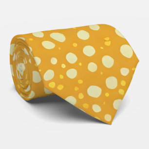 Golden Mustard & Cream Polka Dot Stropdas