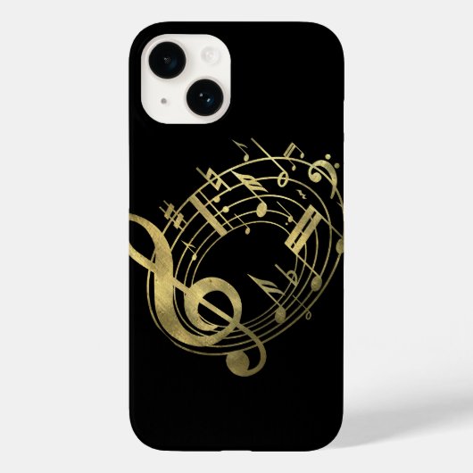 Golden muzieknoten in ovale vorm Case-Mate iPhone case (Achterkant)