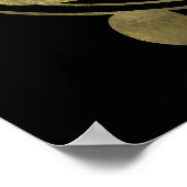 Golden muzieknoten in ovale vorm poster (Hoek)