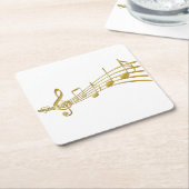 Golden Muzieknoten Onderzetter (Schuin)