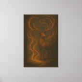 Golden Mystic Deer – Fine Art Collection   Canvas Afdruk (Voorkant)