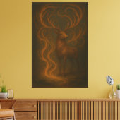 Golden Mystic Deer – Fine Art Collection   Canvas Afdruk (Insitu (Woonkamer))