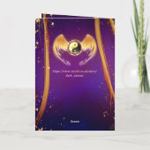 Golden Mystic Paars Yin Yang Birthday Kaart (Achterkant)