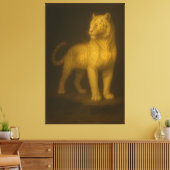 Golden Mystic Tiger – Fantasy Art Painting Canvas Afdruk (Insitu (Woonkamer))