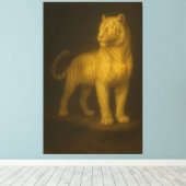 Golden Mystic Tiger – Fantasy Art Painting Canvas Afdruk (Insitu (Houten vloer))