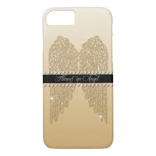 Golden n Diamond Jewel Kijk Angel Wings Bling Case-Mate iPhone Case (Achterkant)