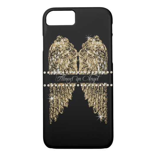 Golden n Diamond Jewel Kijk Angel Wings Bling Case-Mate iPhone Case (Achterkant)