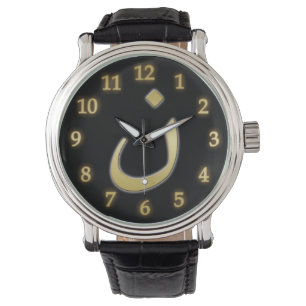 Golden N voor Nazarine - zwart Horloge