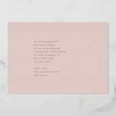 Golden Name Hallo Foto Baby Birth Announement Folie Uitnodiging (Achterkant)