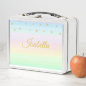 Golden name kalligrafie en sterren op pastelkleure (In situ)