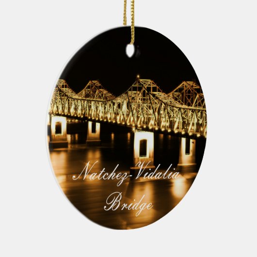 Golden Natchez-Vidalia Bridge-kerstversiering Keramisch Ornament (Rechts)