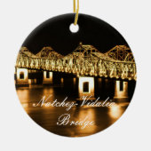 Golden Natchez-Vidalia Bridge-kerstversiering Keramisch Ornament (Voorkant)