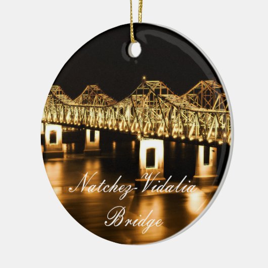Golden Natchez-Vidalia Bridge-kerstversiering Keramisch Ornament (Links)
